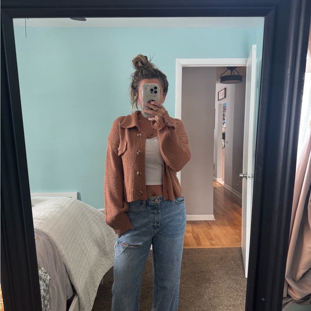 Cozy Brown Knit Cardigan - Picture 5 of 5